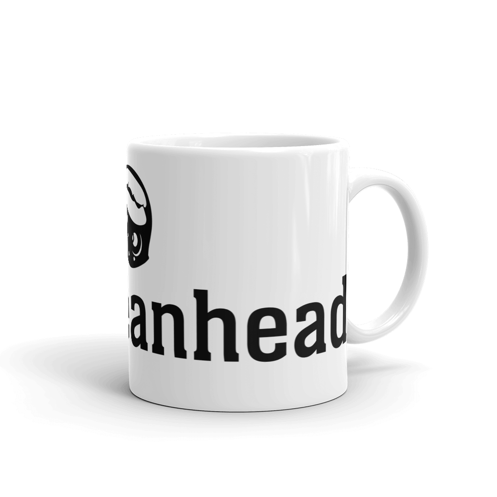 White glossy mug Andy Beanhead